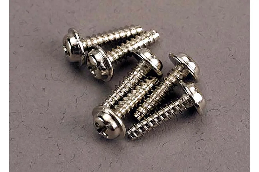 Traxxas 3x12mm Coarse Thread Washer Head Screws 6Pcs image 32501