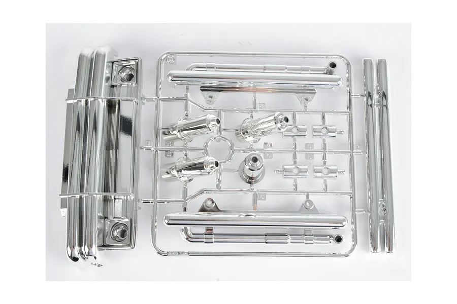 Tamiya Lunch Box Chrome Bumper &amp;amp; Exhaust Set (Parts Bag C) image 32526