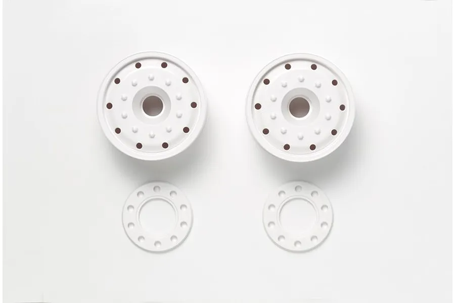 Tamiya 1/14 1.7&amp;quot; Truck White Rims 2Pc image 32537
