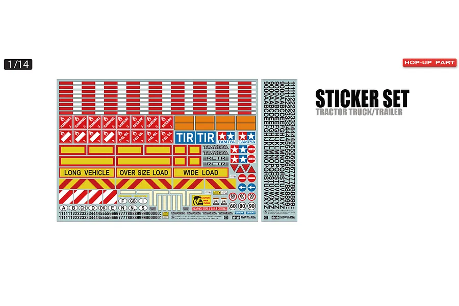 Tamiya 1/14 Truck &amp;amp; Trailer Sticker Set image 32558