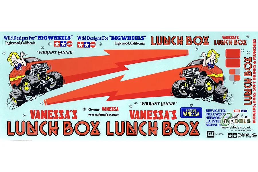 Tamiya Lunch Box Sticker and Decal Sheet image 32560