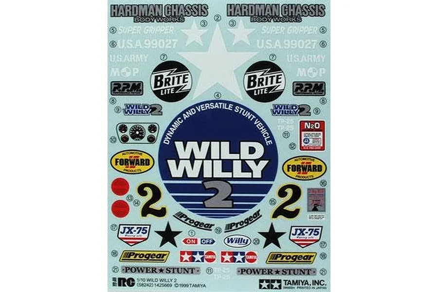 Tamiya Wild Willy Sticker and Decal Sheet image 32562