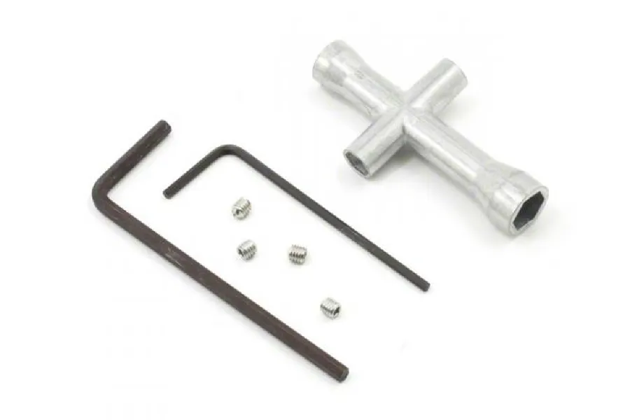 Tamiya Small Cross Wrench &amp;amp; 1.5, 2.5mm Allen Key Tool Set image 32564