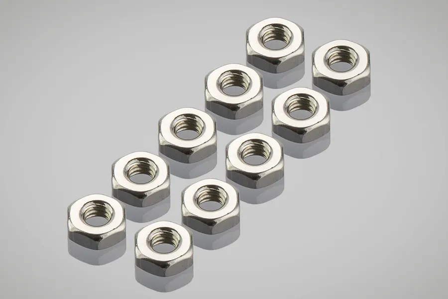 Tamiya 2mm Silver Steel Thin Nuts 10Pcs image 32636