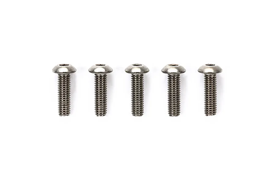 Tamiya 3x10mm Fine Thread Button Head Titanium Screws 5Pcs image 32640