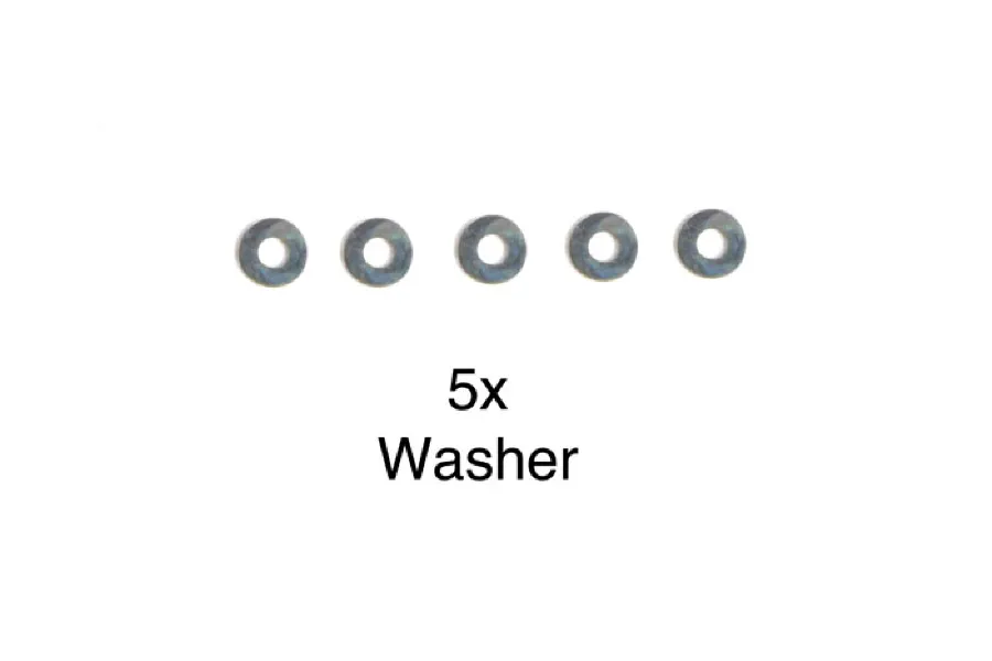 Tamiya 2x5.8x0.3mm Steel Washers 5Pcs image 32730