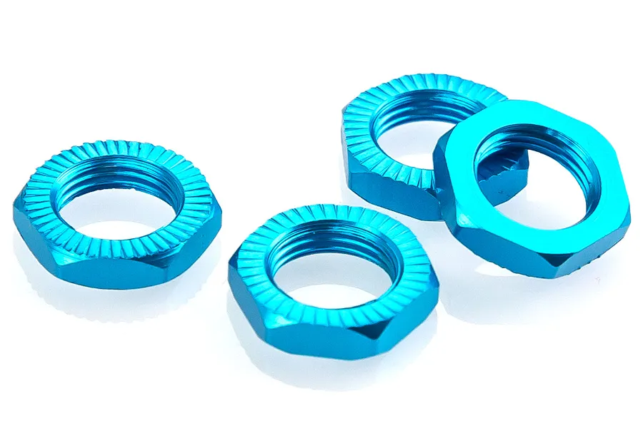 HSP Blue Aluminium 12mm (17mm Hex) Serrated Wheel Nuts 4Pcs image 32763