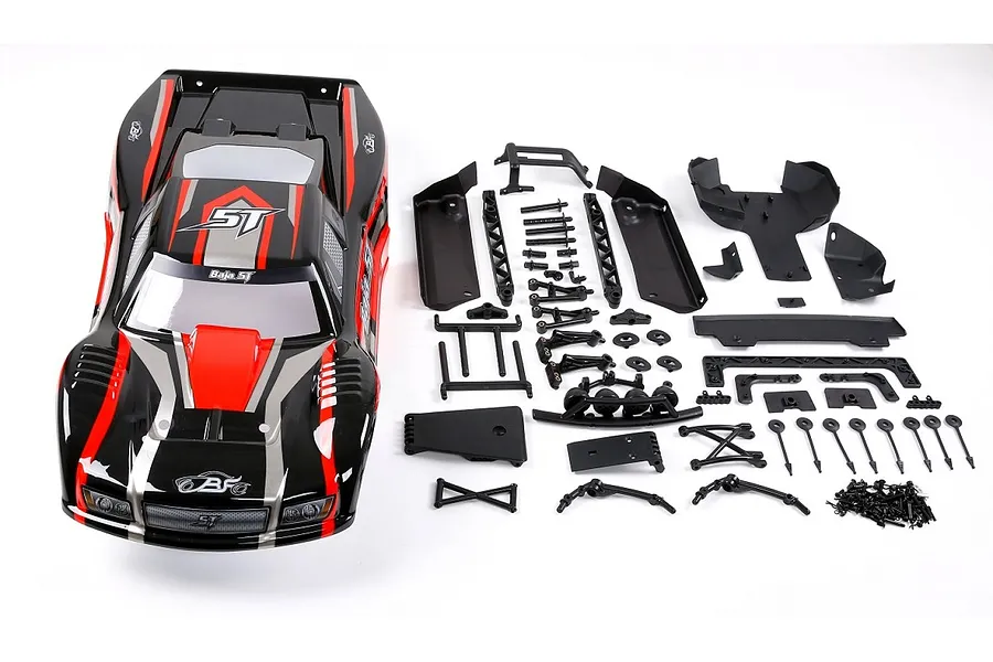 Rovan Baja 5B to Baja 5T Conversion Kit w/ Painted Red/Black Body Shell image 32882