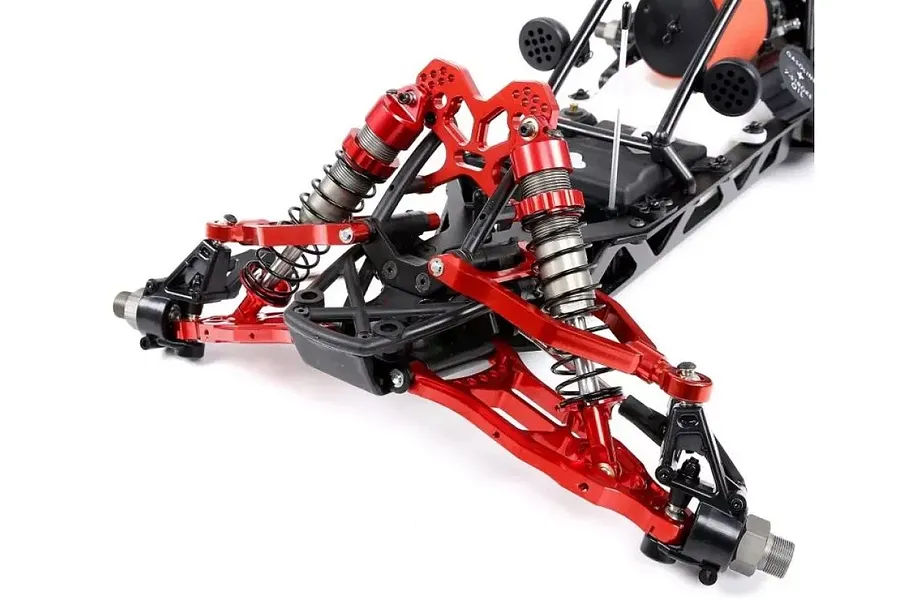 Rovan Red Aluminium Extended (+25mm) Front Suspension Arm Set image 32915