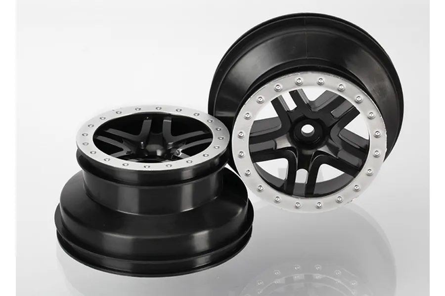 Traxxas 2.2/3.0&amp;quot; Black/Satin Chrome Rims 2Pcs image 32952