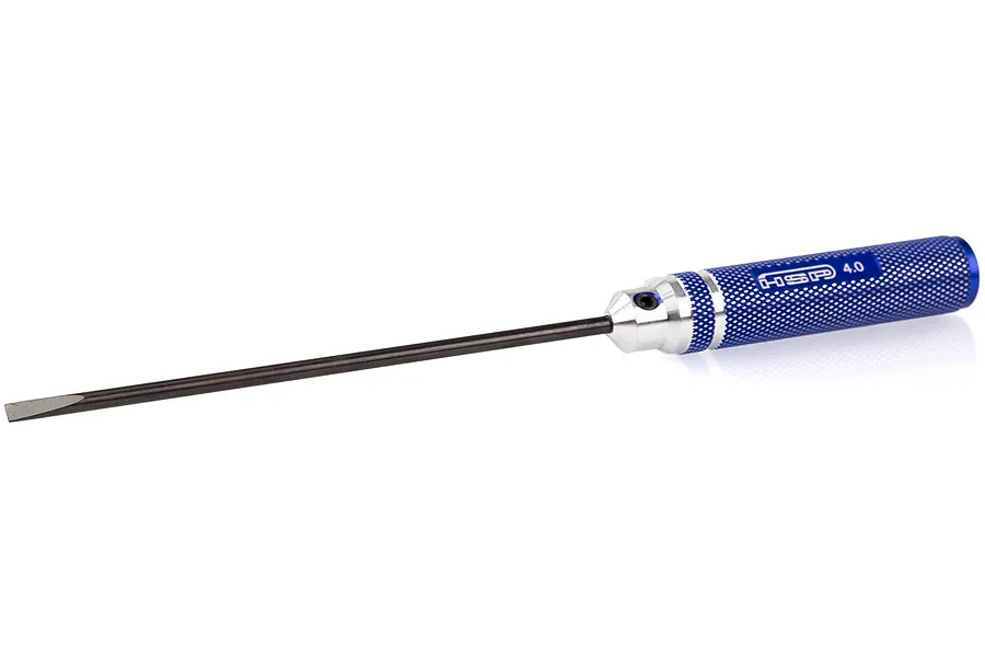 HSP Blue Aluminium 4.0mm Flat Head Long Screwdriver image 32960
