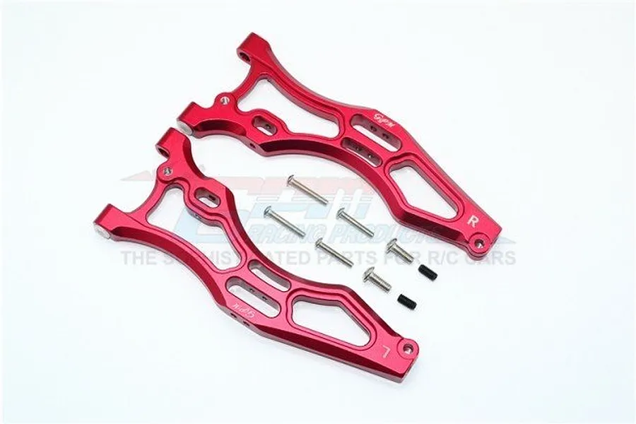 GPM Red Aluminium ARRMA Kraton, Talion &amp;amp; Outcast Front Lower Suspension Arms 2Pcs image 33101