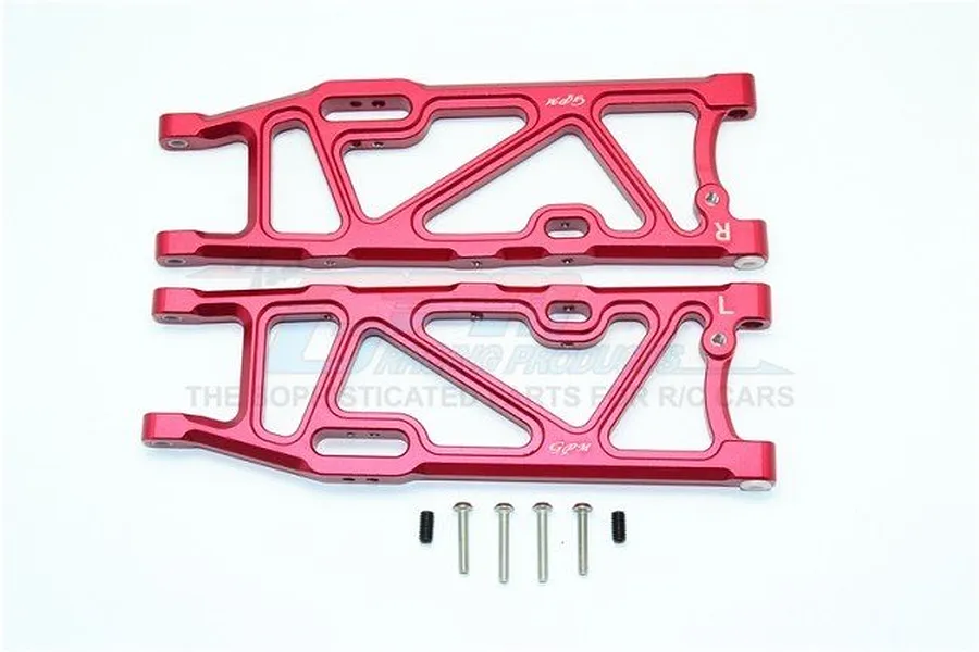 GPM Red Aluminium ARRMA Kraton, Talion &amp;amp; Outcast Rear Lower Suspension Arms 2Pcs image 33102