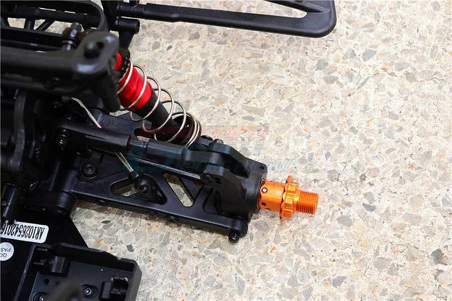 GPM Red Aluminium ARRMA Kraton, Talion &amp;amp; Outcast +13mm Wheel Hex Extension 2Pcs image 33124