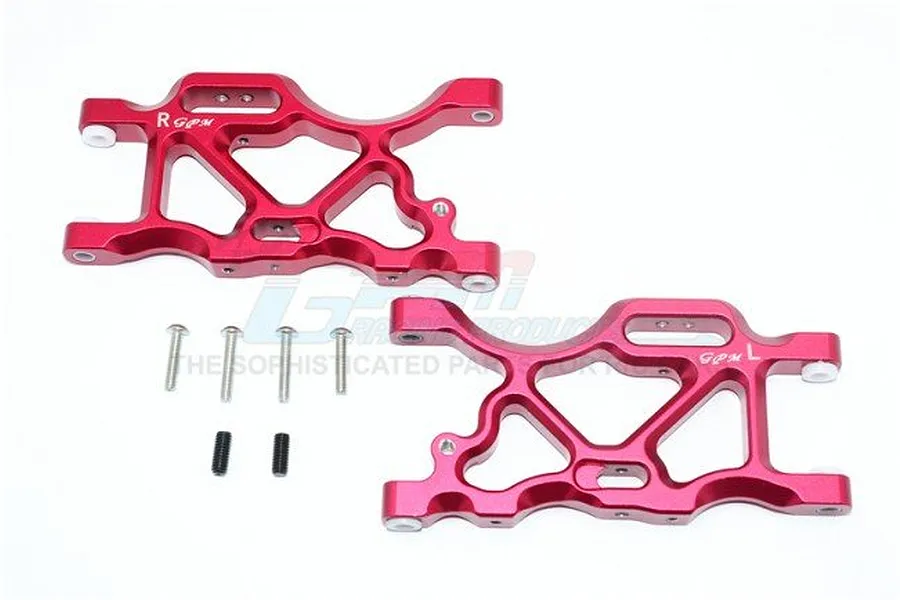 GPM Red Aluminium ARRMA Senton Rear Lower Suspension Arm Pair image 33144