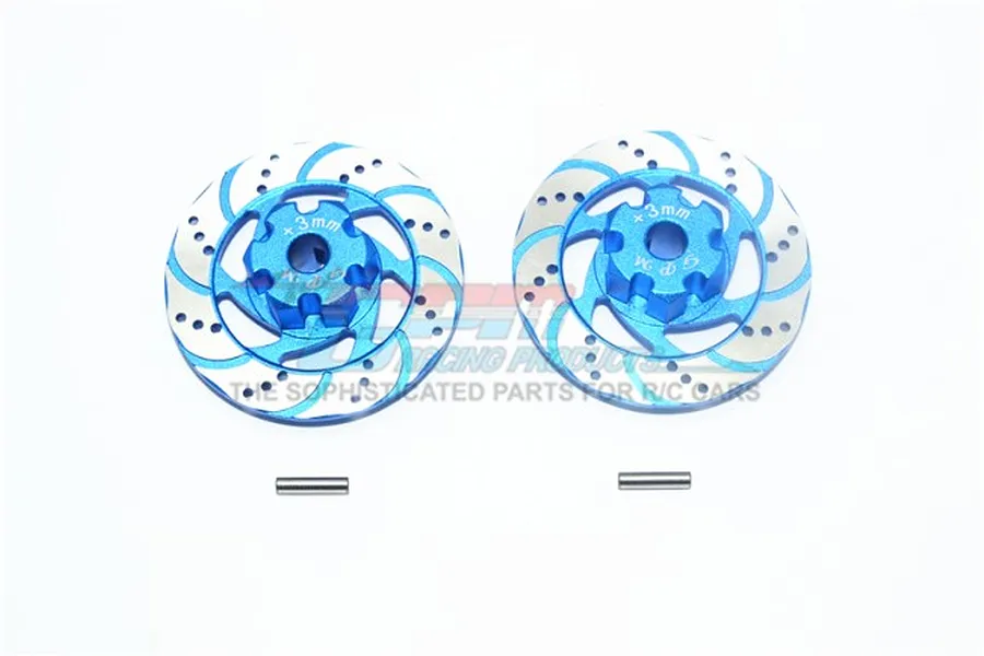 GPM UDR Blue Aluminium +3mm Brake Disc Wheel Hex 2Pcs image 33194
