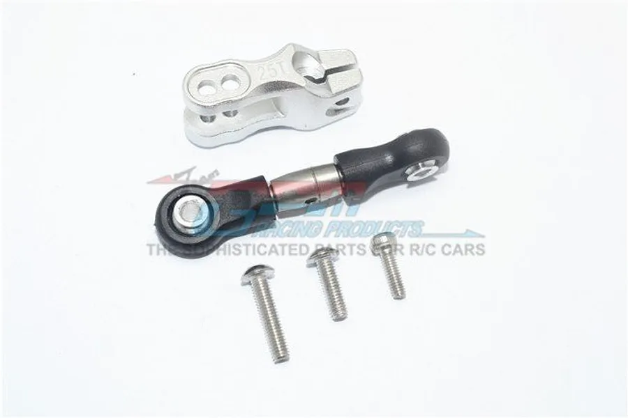 GPM UDR Silver Aluminium 25T Servo Horn &amp;amp; Steering Linkage Set image 33223