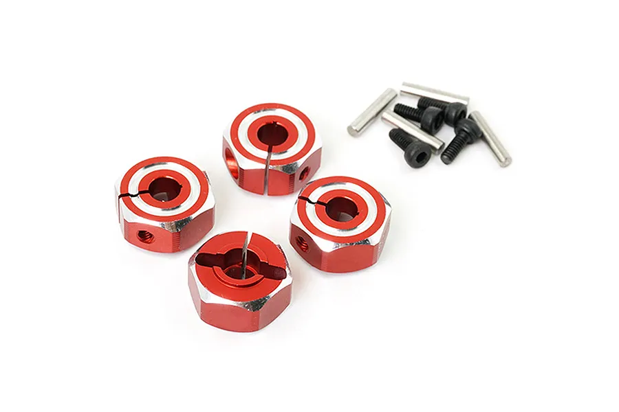 Yeah Racing Red Aluminium 12mm Wheel Hexes (5.5mm Thick) 4Pcs w/ Hardware image 33253