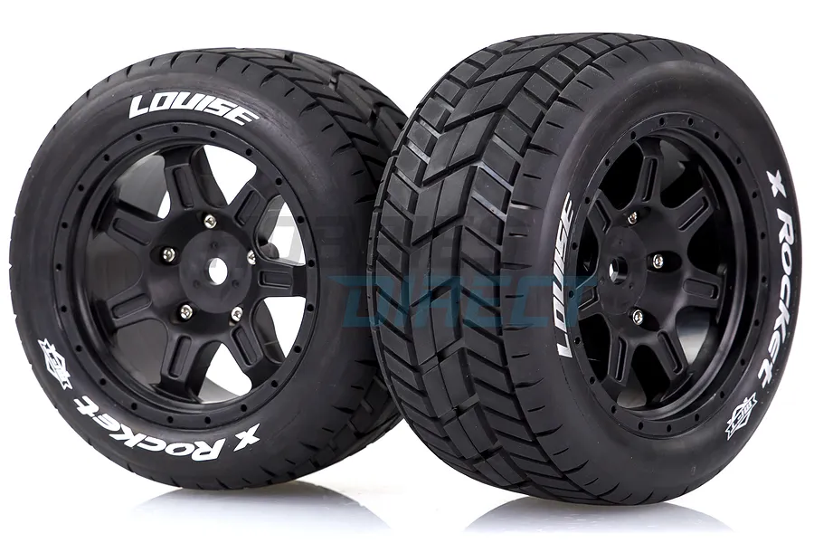 Louise 5.5&amp;quot; X-Rocket MFT Tyres on Black Spoke Rims - Glued Wheels 2Pcs image 33284