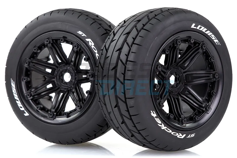 Louise 4.7/5.5&amp;quot; ST-Rocket Tyres on Black Spoke Rims - Beadlocked Wheels 2Pcs image 33300