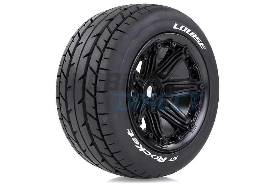 Louise 4.7/5.5&amp;quot; ST-Rocket Tyres on Black Spoke Rims - Beadlocked Wheels 2Pcs image 33301