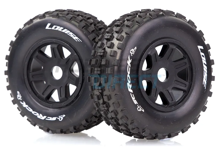 Louise 2.2/3.0&amp;quot; SC-Rock Tyres on Black Spoke Rims - Glued Wheels 2Pcs image 33312