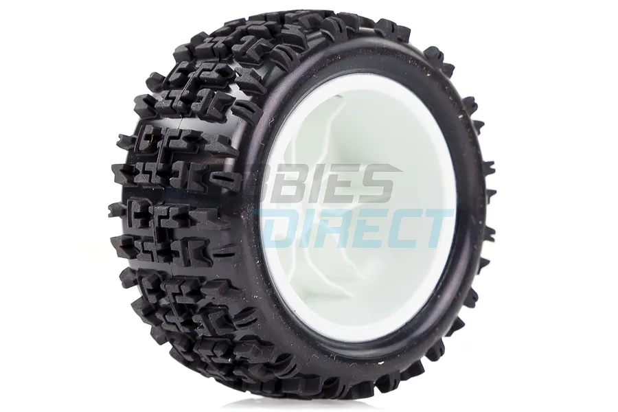 Louise 2.2&amp;quot; Rear E-Pioneer Tyres on White Dish Rims - Glued Buggy Wheels w/ Foam 2Pcs image 33366