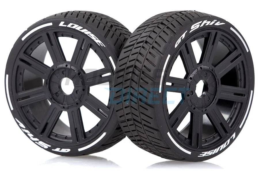 Louise 3.3&amp;quot; GT-Shiv MFT (Soft) Tyres on Black 8 Spoke Rims - Glued Wheels 2Pcs image 33373