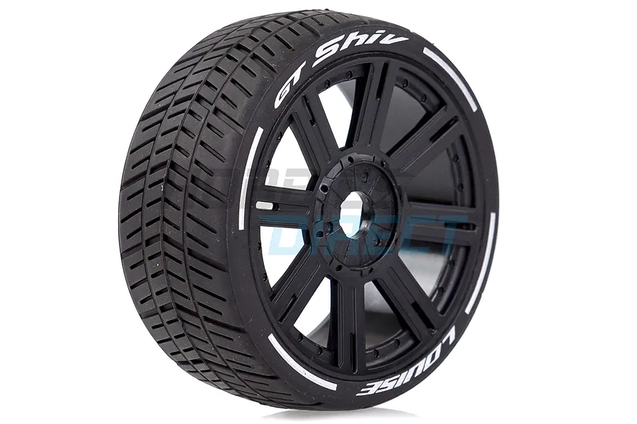 Louise 3.3&amp;quot; GT-Shiv MFT (Soft) Tyres on Black 8 Spoke Rims - Glued Wheels 2Pcs image 33374