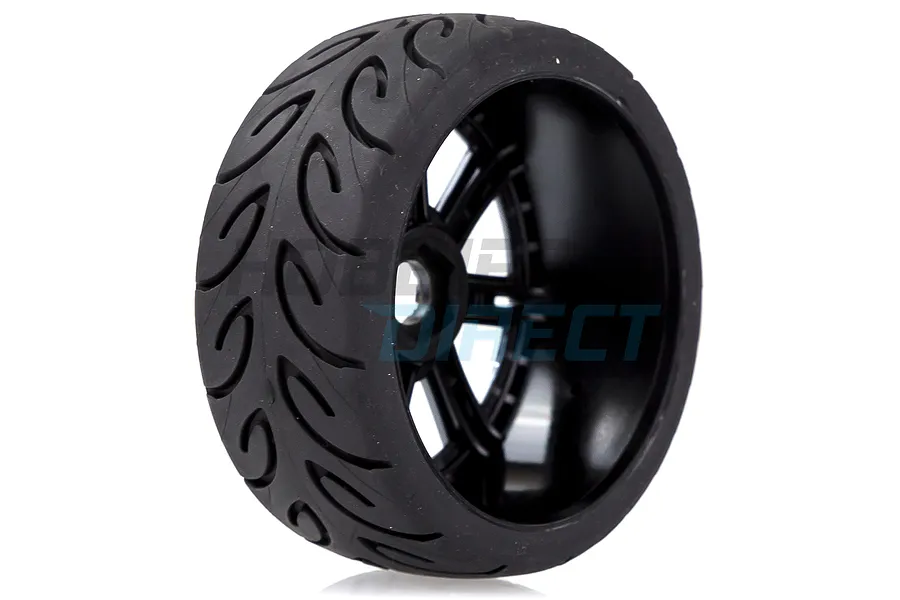 Louise 3.3&amp;quot; GT-Tarmac MFT (Soft) Tyres on Black Chrome 8 Spoke Rims - Glued Wheels 2Pcs image 33378