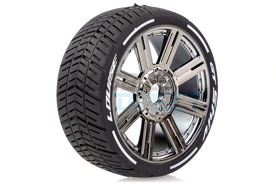 Louise 3.3&amp;quot; GT-Shiv MFT (Super Soft) Tyres on Black Chrome 8 Spoke Rims - Glued Wheels 2Pcs image 33387