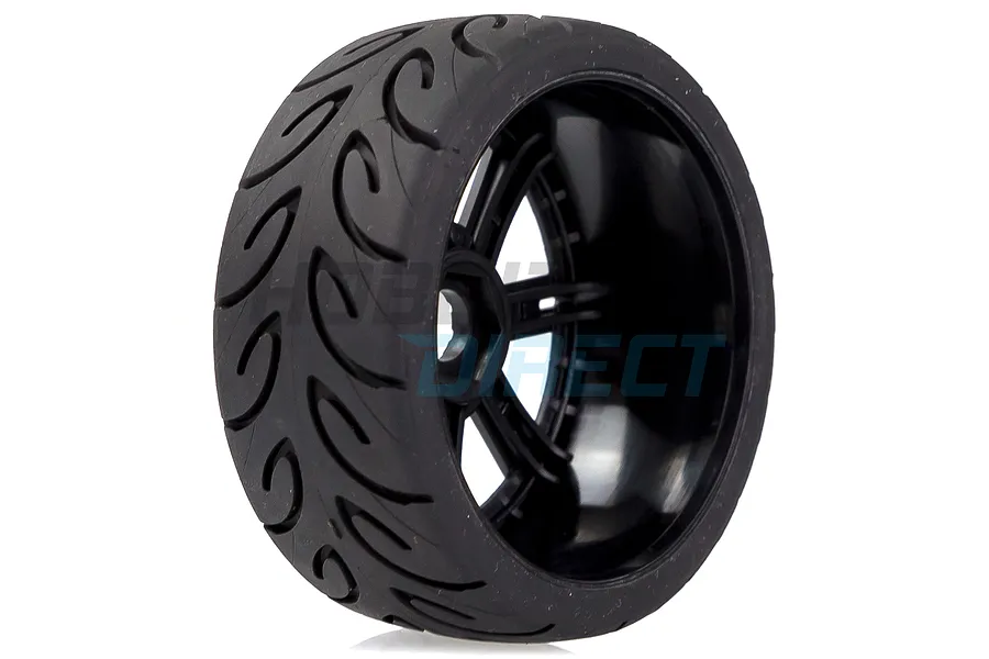 Louise 3.3&amp;quot; GT-Tarmac MFT (Super Soft) Tyres on Black 8 Spoke Rims - Glued Wheels 2Pcs image 33394