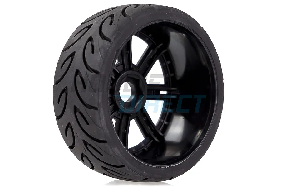 Louise 3.3&amp;quot; GT-Tarmac MFT (Soft) Tyres on Black 8 Spoke Rims - Glued Wheels 2Pcs image 33397