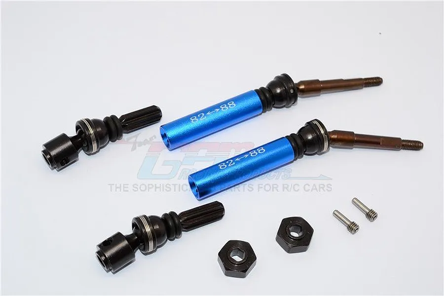 GPM Blue Steel Traxxas Slash/Stampede 4x4 Rear Universal Drive Shafts 2Pcs w/ 12mm Hexes image 33411