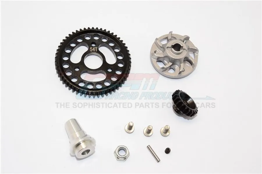 GPM Hardened Steel 54T 32dp/0.8Mod Spur Gear &amp;amp; 20T Pinion w/ Grey Aluminium Slipper Adapter image 33439