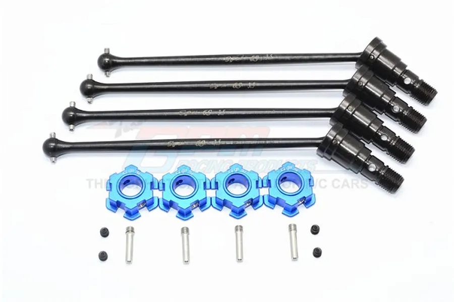 GPM Harden Steel Traxxas 8S X-Maxx Front &amp;amp; Rear CVD Complete Set w/ Blue Aluminium Hexes image 33468