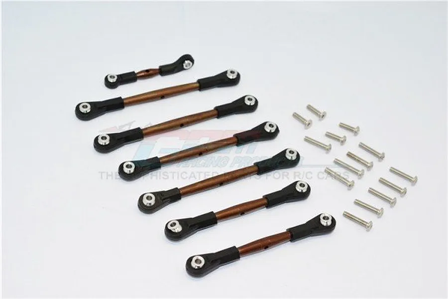 GPM Spring Steel Traxxas Slash 4x4 LCG Complete Turnbuckle Set 7Pcs w/ Hardware image 33546