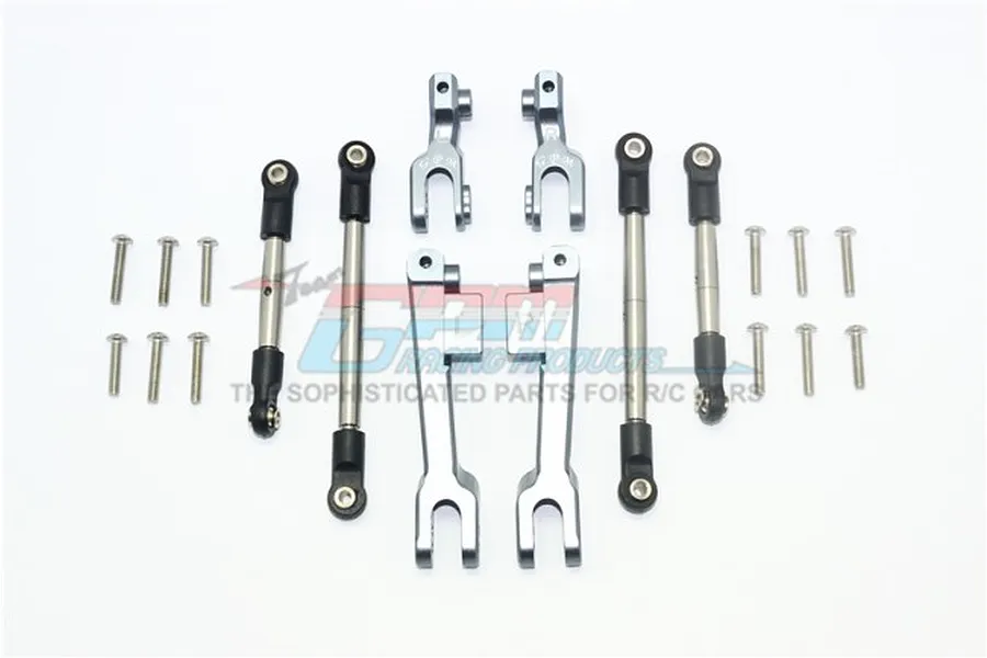 GPM UDR Silver Aluminium Front &amp;amp; Rear Left &amp;amp; Right Complete Sway Bar Arms w/ Stainless Steel Turnbuckles image 33565