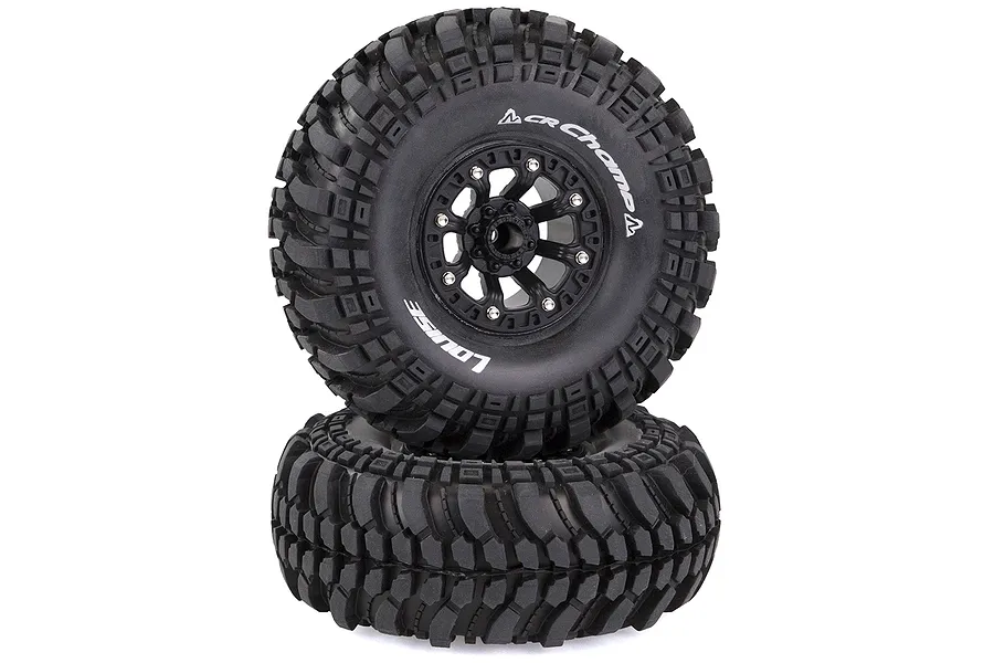 Louise 2.2&amp;quot; CR Champ Tyres on Black 8 Spoke Rims - Glued Wheels 2Pcs image 33579