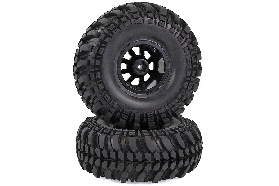 Louise 2.2&amp;quot; CR Champ Tyres on Black 8 Spoke Rims - Glued Wheels 2Pcs image 33580