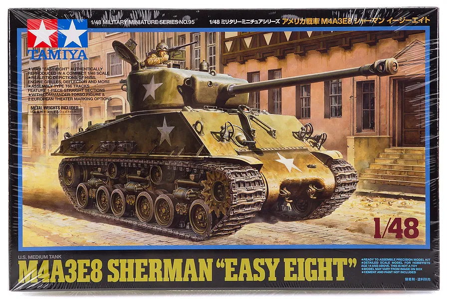 Tamiya 1/48 U.S. M4A3 Sherman Tank Scaled Plastic Model Kit image 33727