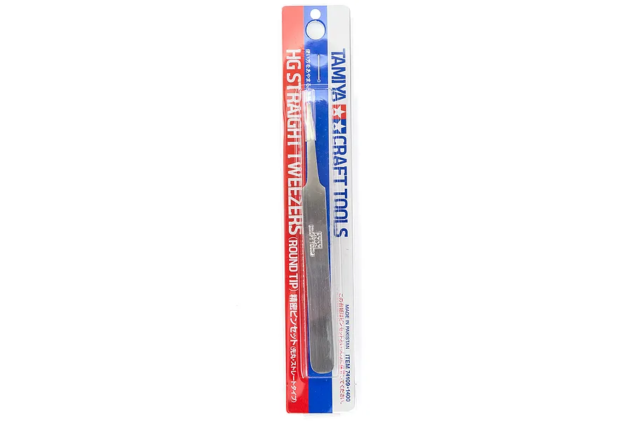 Tamiya HG Straight Tweezers w/ Round Tip image 33741