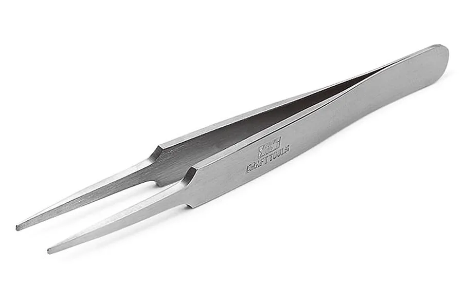 Tamiya HG Straight Tweezers w/ Round Tip image 33742