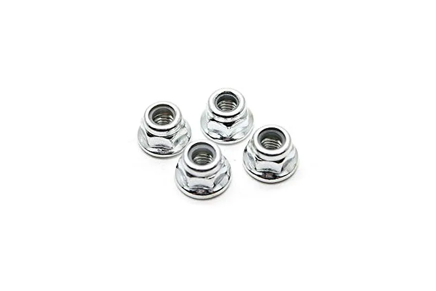 Xinlehong 4mm Steel Flanged Nyloc Nuts 4Pcs image 33988