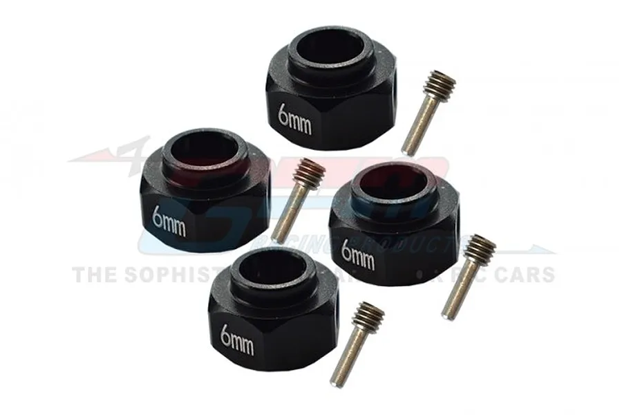 GPM Black Aluminium TRX-4 12mm Hexes (6mm Thick) 4Pcs w/ Hardware image 34085