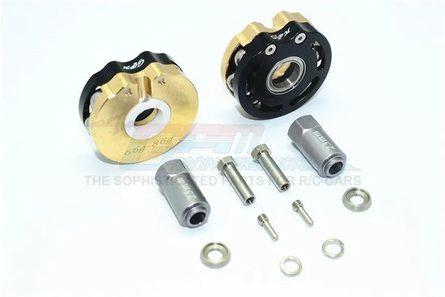 GPM Black TRX-4 Brass Weighted Axle Pendulum Knuckles &amp;amp; +23mm Hex Adapter 2Pcs image 34090