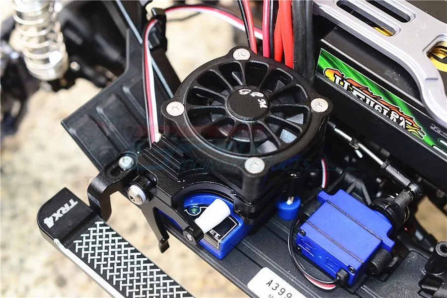GPM Black Aluminium TRX-4 ESC Cooling Fan w/ Easy On &amp;amp; Off Switch image 34143