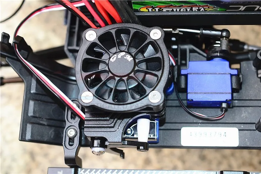 GPM Black Aluminium TRX-4 ESC Cooling Fan w/ Easy On &amp;amp; Off Switch image 34145