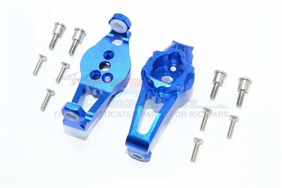 GPM Blue Aluminium TRX-4 Left &amp;amp; Right Portal Drive Caster Blocks 2Pcs image 34150