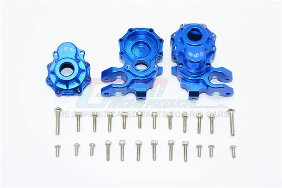 GPM Blue Aluminium TRX-4 Front Portal Steering Hub Set 4Pcs image 34153